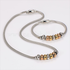 Stainless Steel Elegant Hip-hop Rondelle Necklace & Bracelet Sets&nbsp;KY2980