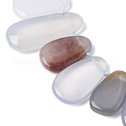 天然ブルーカルセドニービーズ連売り  ナゲット  トップ掘削  15~33x11~21x4~6.5mm  穴：1mm  約33個/連  15.94''（40.5~41.5センチメートル）&nbsp;G-NH0075-A01-01