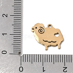 ステンレスペンダント201個  羊チャーム  切り取る  18KGP本金メッキ  13.5x16x1mm  穴：1.3mm&nbsp;SA-CBA5D64-09G