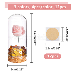 Clear Glass Dome Cover Decorative with Foam Artificial Rose Bouquet inside&nbsp;AJEW-FH00007