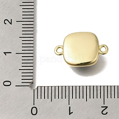 Brass Pave Black Glass Square Links Connector Charms&nbsp;KK-K388-20G