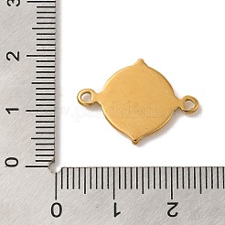 イオンプレーティング（IP）304ステンレススチールカボションコネクタセッティング  フラットラウンド  18KGP本金メッキ  トレイ：8.5mm  21.5x16x2mm  穴：1.5mm&nbsp;X-STAS-C110-09G