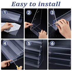 4-Tier Acrylic & PVC Organizer Display Riser Holder for Postcards Brooches&nbsp;ODIS-WH0108-041B