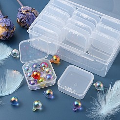 12 個の正方形プラスチックオーガナイザービーズ収納容器  透明  5.4x5.3x2cm  インナーサイズ：5.1x5.05x1.5センチメートル&nbsp;CON-YW0001-35