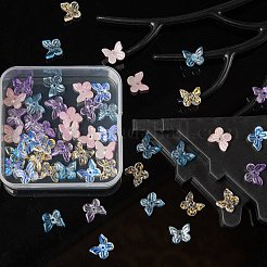 50Pcs 5 Colors Transparent Spray Painted Glass Charms&nbsp;GLAA-FS0001-05