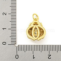Ladybug Rack Plating Brass Micro Pave Cubic Zirconia Pendants&nbsp;KK-Z053-03G