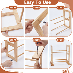 木製リボンオーガナイザーラック収納ホルダー  小麦  280x415x411mm&nbsp;DIY-WH0504-725