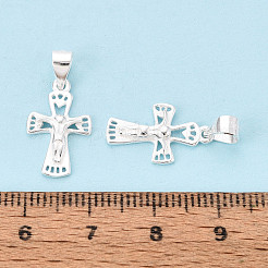 925 Sterling Silver Jesus Cross Pendants&nbsp;STER-N016-121S
