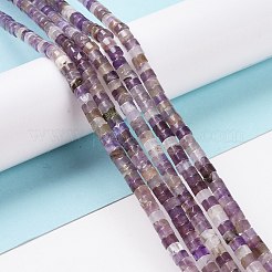 天然石アメジストビーズ連売り  ヒシビーズ  フラットラウンド/ディスク  4x2mm  穴：1mm  約165~170個/連  15.28''（38.8センチメートル）&nbsp;G-F631-A52