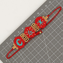 Glass Seed Beaded Braided Bead Bracelets for Women&nbsp;IL9992