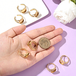 304ステンレススチール製カフリングセッティング8個  円盆  ゴールドカラー  トレイ：12mm  2.8~7.5mm  内径：18mm&nbsp;STAS-BBC0008-13B
