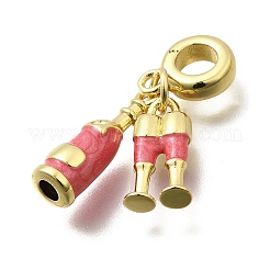 Brass Enamel Goblets & Wine Bottle European Dangle Charms Large Hole Pendants&nbsp;KK-Z093-08G-01