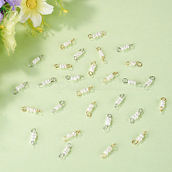 30Pcs 2 Styles Natural Pearl Rondelle Beaded Connector Charms&nbsp;PALLOY-TA00392
