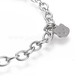 Tarnish Resistant 304 Stainless Steel Charm Bracelets&nbsp;BJEW-I288-06P