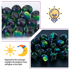 20Pcs Luminous Crackle Glass Beads&nbsp;GLAA-FH0001-89D