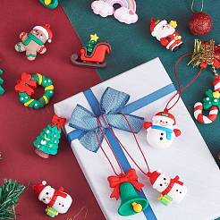 16 個 16 スタイル クリスマス pvc プラスチック ビッグ ペンダント  ヘラジカと雪だるま、ギフトとキャンディー杖  ミックスカラー  40~64.5x33~52.5x11.5~24mm  穴：2.5~3mm  1個/スタイル&nbsp;sgKY-SZ0001-41