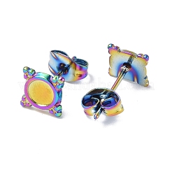 Ion Plating(IP) 304 Stainless Steel Stud Earring Findings&nbsp;STAS-F286-05MC