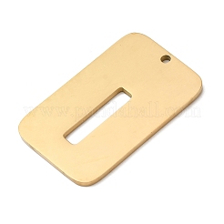 304ステンレスペンダント  文字の長方形  イオンプレーティング（ip）  18KGP本金メッキ  文字I  33x20x1.5mm  穴：1.8mm&nbsp;STAS-D200-01I-G