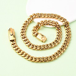 12MM 304 Stainless Steel Cuban Link Chain Necklaces&nbsp;NJEW-C099-03G