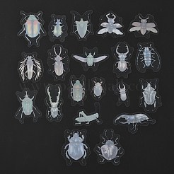 40本20スタイルペット用粘着防水ステッカーセット  DIYスクラップブック用  虫柄  3.5~6.2x2.5~6.5x0.015cm  40個/袋&nbsp;DIY-K032-50E