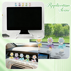 5Pcs 5 Colors Cute Plastic Shaking Head Flower Ornament&nbsp;AJEW-CN0006-02