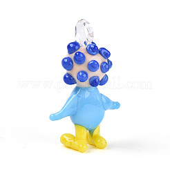 Handmade Lampwork Clown Figurine Pendants&nbsp;LAMP-T025-09A