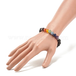 女性のための天然と合成の混合宝石ビーズ ブレスレット  7-7/8インチ（20cm）&nbsp;BJEW-JB08171