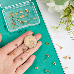20Pcs Flat Round Brass Stud Earring Findings&nbsp;KK-BBC0013-96A