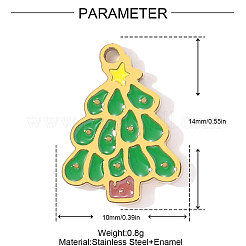 304 Stainless Steel Enamel Charms&nbsp;STAS-OY002-02G