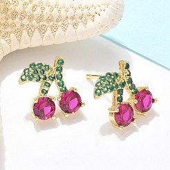 Brass Micro Pave Cubic Zirconia Stud Earrings&nbsp;EJEW-Q015-05G