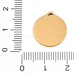304ステンレスペンダント  フラットラウンドのチャーム  ゴールドカラー  17x15.5x2mm  穴：1.2mm&nbsp;SA-CBA6E67-06G