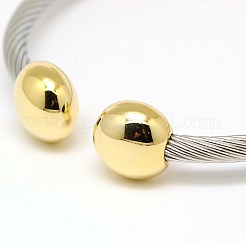 304 Stainless Steel Torque Bangles&nbsp;BJEW-N225-76G