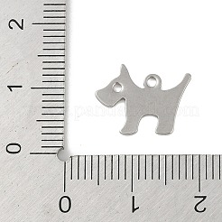 変色しない201ステンレススチールペンダント  犬チャーム  ステンレス鋼色  11x15x1mm  穴：1.4mm&nbsp;STAS-C108-34P