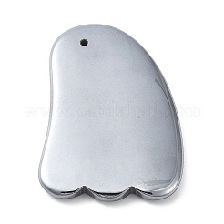 天然テラヘルツ石 グアシャ板  マッサージツール  ホーン  71x50x6mm  穴：3mm&nbsp;G-D461-10