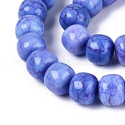 グラデーション染めガラスビーズ連売り  イミテーション翡翠  バレル  藤紫色  10~10.5x8~8.5mm  穴：1~1.4mm  約87~93個/連  29.33~31.30インチ（74.5~79.5cm）&nbsp;GLAA-N067-01A-12