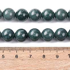 天然の青翡翠のビーズ連売り  ラウンド  ティール  10mm  穴：0.9~1mm  約40個/連  15.51''（39.4センチメートル）&nbsp;G-H341-10mm-02