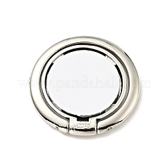 合金フラットラウンド携帯電話ホルダースタンド  回転フィンガーグリップリングキックスタンド  プラチナ  31x4mm&nbsp;AJEW-E046-01P