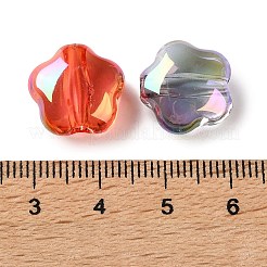 UVメッキ透明アクリルビーズ  虹色の  スター  ミックスカラー  14x15x8mm  穴：2.7mm&nbsp;AC-CBA5E93-06