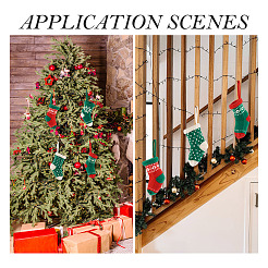 4Pcs 4 Styles Christmas Polyester Socks Pendant Decorations&nbsp;AJEW-TA0003-29A
