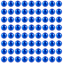 スプレー塗装 abs 樹脂プラスチック模造パール ビーズ  ラウンド  ミディアムブルー  8x7.5mm  穴：1.8mm  800pc&nbsp;OACR-PA0001-38B-01