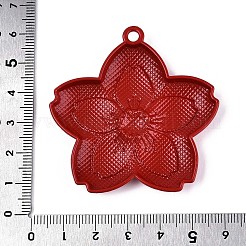 塗装合金ビッグペンダントをスプレー  花  カドミウムフリー＆ニッケルフリー＆鉛フリー  ファイヤーブリック  54.5x53.5x6mm  穴：3mm&nbsp;PALLOY-T092-81A