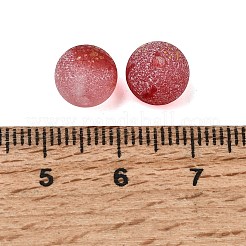 曇らされた透明なガラスビーズ  ラウンド  金箔  グラデーションカラー  ファイヤーブリック  8.5mm  穴：1.6mm  約1369個/1000g&nbsp;GLAA-A045-04J