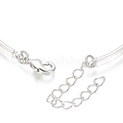 真鍮製のブレスレット作り  プラチナ  4-3/8インチ〜6-3/4インチ（11.3~17cm）  穴：3mm&nbsp;KK-T029-157P