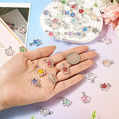 50Pcs Alloy & Glass Pendants&nbsp;PALLOY-TAC0240