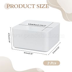 ペット密度ボードジュエリートレイ  正方形  ホワイト  8.5x8.5x4.55cm&nbsp;AJEW-WH041-69