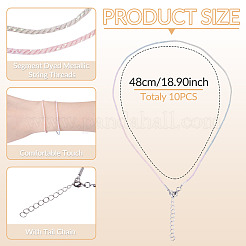 10Pcs Cotton & Metallic Cord Necklace Making&nbsp;NJEW-TAC0054