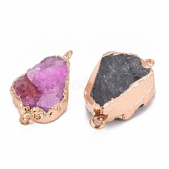 Golden Plated Dyed Natural Druzy Agate Links connectors with Iron Findings&nbsp;G-R275-276