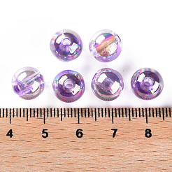 透明なアクリルビーズ  ABカラーメッキ  ラウンド  ライラック  10x9mm  穴：2mm  約940個/500g&nbsp;MACR-S370-B10mm-746