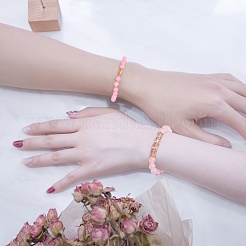 4Pcs 4 Style Natural Malaysia Jade & Synthetic Citrine Beads Bead Bracelets Set&nbsp;BJEW-SW00105-02