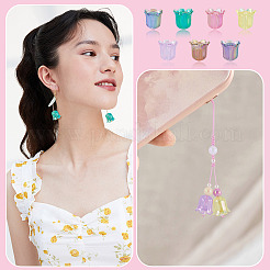 50 個の UV メッキ透明アクリルビーズ  虹色の  花  ミックスカラー  15.5x16.5mm  穴：2mm&nbsp;PACR-TA0001-26
